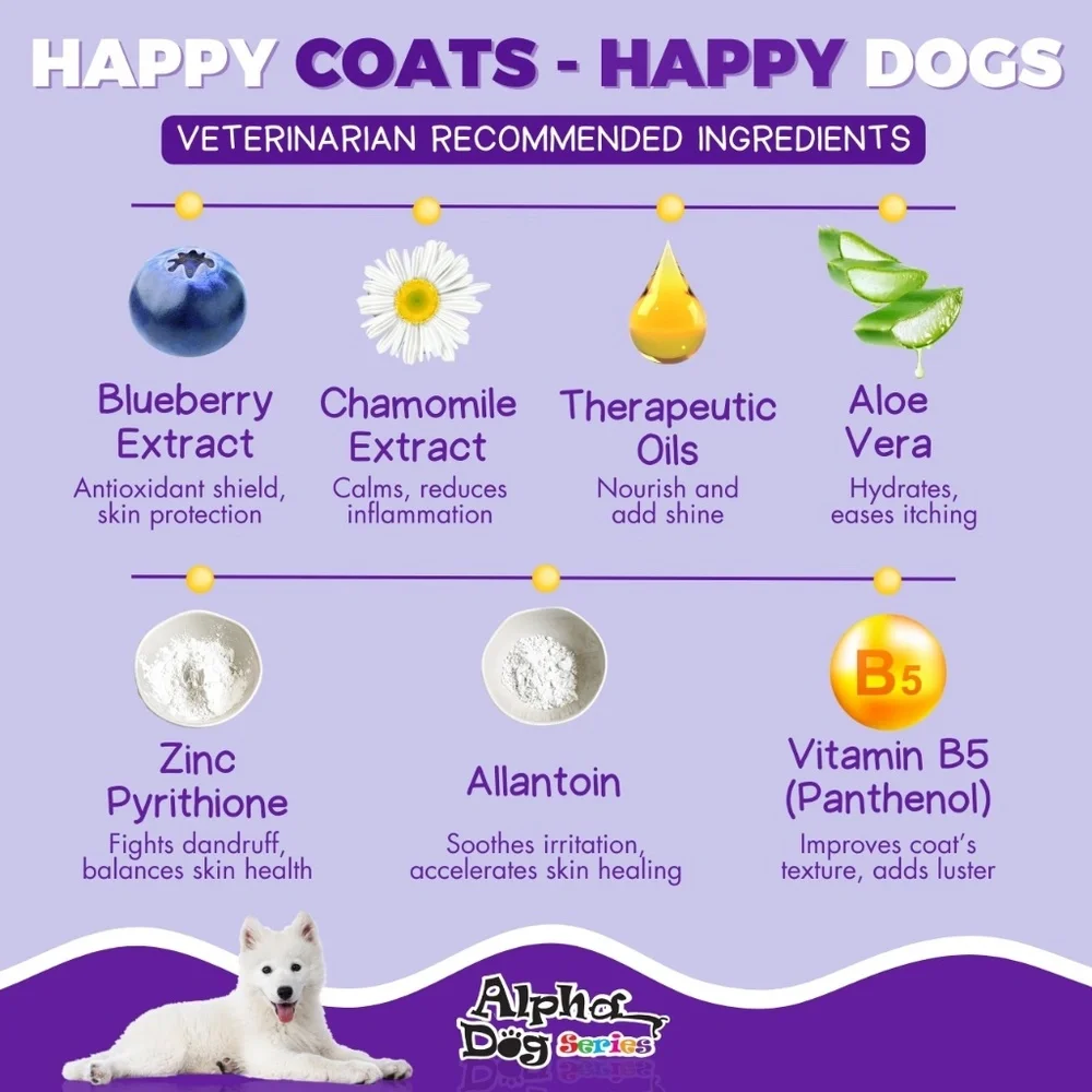 Alpha Dog Series Bright White Grooming Natural Dog Shampoo and Conditioner